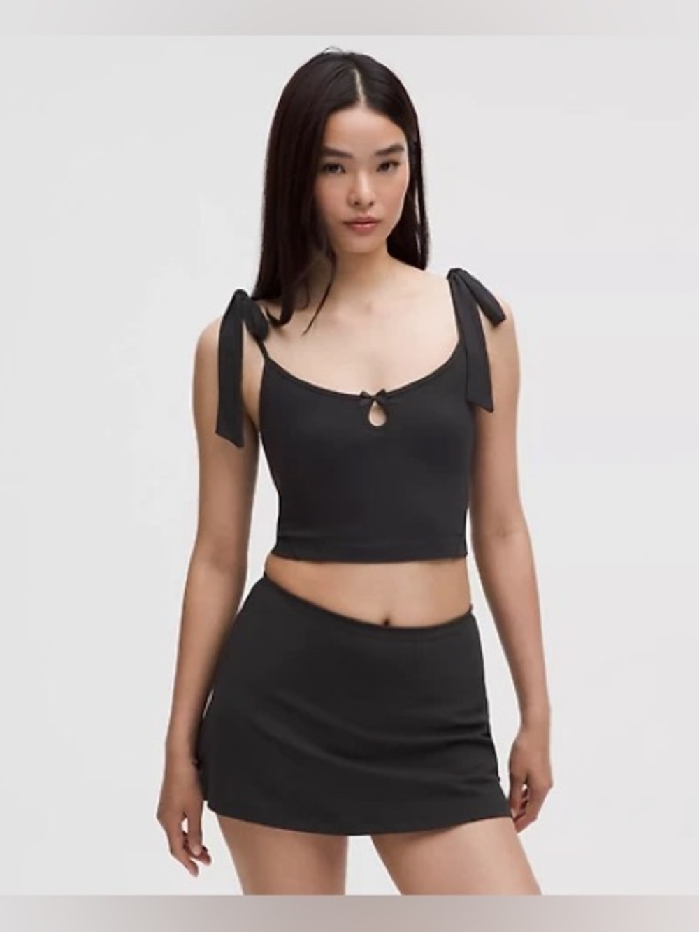 New Lululemon Nulu Bow-Detail Mini Skirt Balletcore Set Skirt Black Size Small